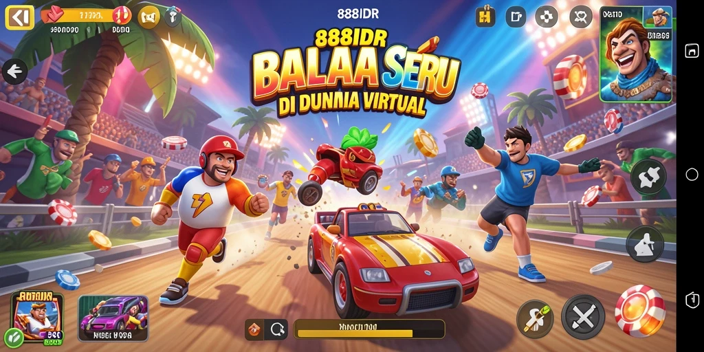 Screenshot menarik dari gameplay balapan 888IDR.