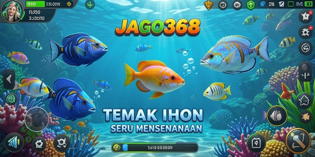 Tampilan gameplay JAGO368 dengan aksi menembak ikan yang seru.
