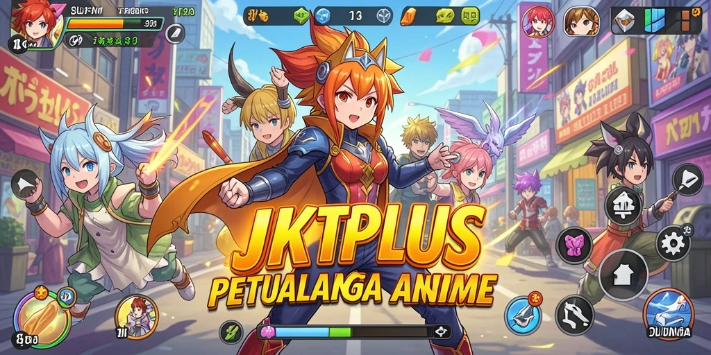 Gameplay menarik dari JKTPLUS dengan karakter anime ikonik.