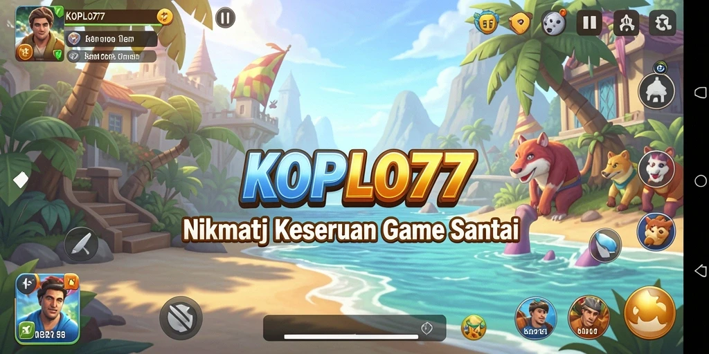 Tampak seru gameplay KOPLO77 dengan karakter lucu dan tantangan menarik.