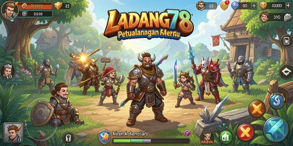 Menampilkan aksi seru dari gameplay LADANG78 RPG.