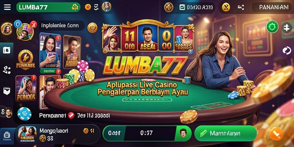 Tampilan gameplay mendebarkan di LUMBA77 dengan dealer langsung dan interaksi sosial.