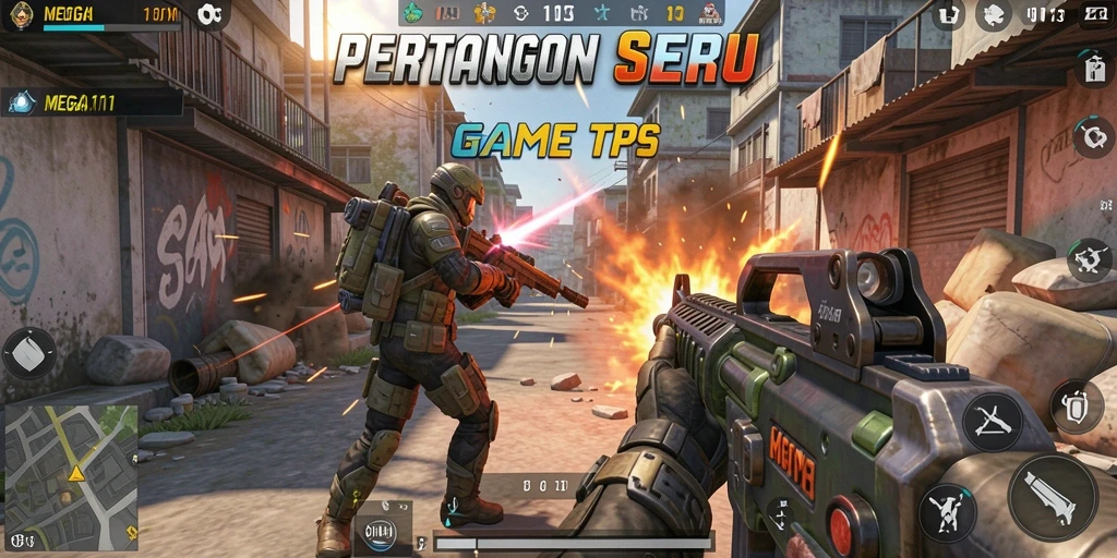 Tangkapan layar MEGA111 menampilkan aksi seru dalam pertarungan TPS.
