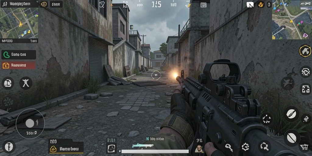 Tangkapan layar MPOID menampilkan aksi permainan FPS yang seru.