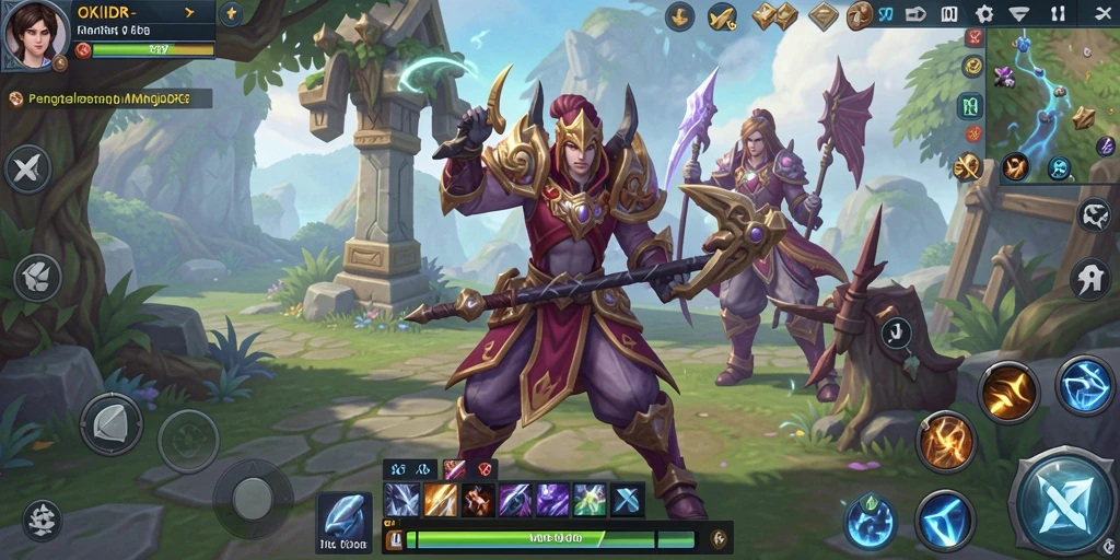 Tampilan gameplay seru di OKIDR menunjukkan pertempuran epik antar karakter.