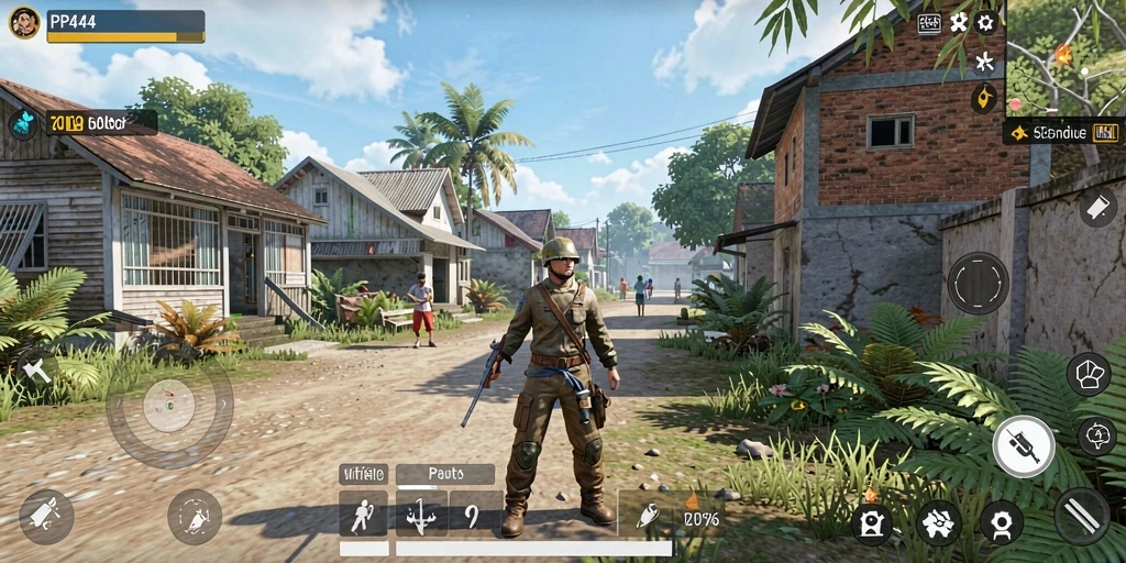 Tampilan gameplay <strong>PP444</strong> yang penuh dengan interaksi sosial dan misi menarik.