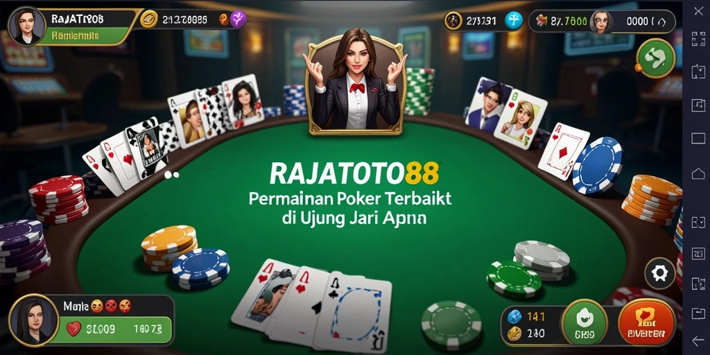 Tampilan menarik dari gameplay Poker di RAJATOTO88 yang seru.