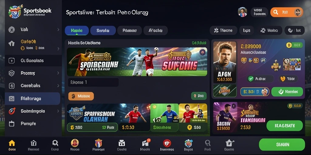 Screenshot V21 menampilkan antarmuka taruhan olahraga yang interaktif.