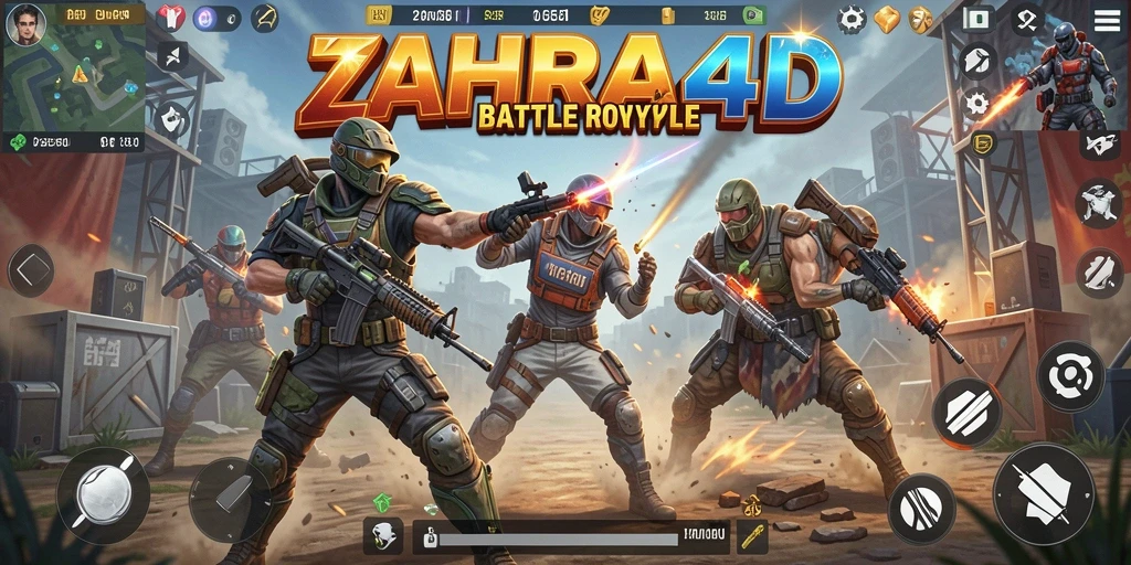 Screenshot gameplay ZAHRA4D menunjukkan aksi pertarungan yang mendebarkan.